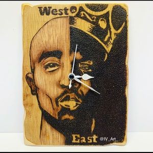 Custom made 2 Pac / Biggie Smalls Wooden Clock